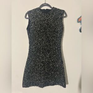 Chic Black and Gray Wool Sweater Dress